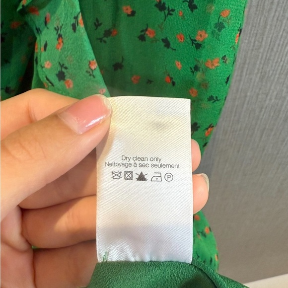 Veronica Beard Amal Green Ditzy Floral Asymmetrical Ruffle Dress - Picture 9 of 11